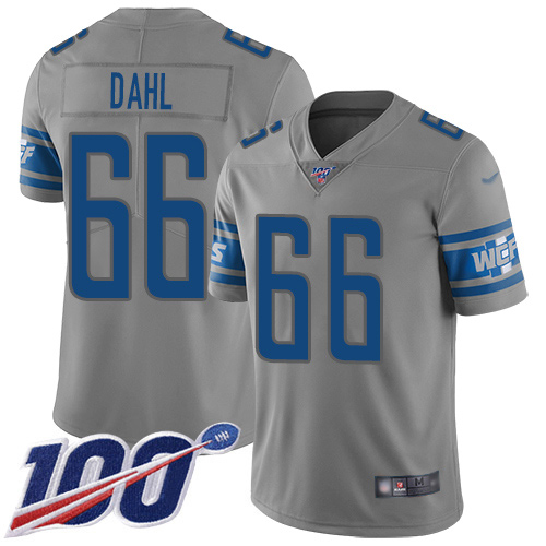 Detroit Lions Limited Gray Men Joe Dahl Jersey NFL Football #66 100th Season Inverted Legend